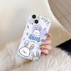 Coelhinho Branco Fofo Adequado para iPhone 17 Pro Max Capa de Celular Desenho Animado 14 Apple 13 Transparente 16/15 Anti-Queda
