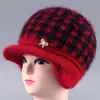 Chegada Nova de Inverno Chapéu para Mãe de Meia-Idade e Idosa Chapéu Feminino para Ciclismo à Prova de Vento Proteção Contra Frio Proteção de Orelha Chapéu de Lã Espesso com Plush Chapéu de Tricô