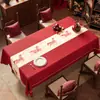 2026 Nova Toalha de Mesa Cartoon Ano do Cavalo Vermelho, À Prova de Óleo, À Prova d'Água, Resistente ao Calor, Toalha de Mesa Festiva Vermelha de Alta Qualidade para Mesa de Centro