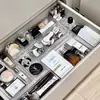 Caja de Almacenamiento de Escritorio Cajón Divisor de Cosméticos Caja Organizadora Escritorio de Oficina Plástico Pp Rectangular Transparente Caja Pequeña