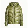 Chaqueta corta de plumón cómoda, ligera y sin presión con 95% de plumón de ganso blanco, abrigo cálido unisex con capucha para invierno 086