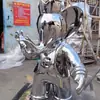 Escultura de Elefante Espelhada em Aço Inoxidável Desenho Animado Personalizado Brinquedo Tendência Figura Popular em Shopping Center Ponto de Fotos Peça Decorativa de Exibição