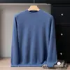 Suéter Fino de Cuello Alto Parcial de Cachemira Pura para Hombre en Otoño e Invierno Nuevo Suéter de Punto Cálido Holgado y Versátil