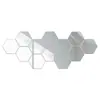 Juego de 12 piezas de pegatinas de pared de espejo hexagonales, pegatinas de pared acrílicas autoadhesivas DIY para sala de estar, entrada, pasillo, escaleras pegatinas de espejo