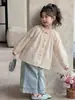 Camisa Floral Tongsen Tongma para Niñas Primavera 2026 Nueva Camisa de Primavera para Niños Elegante Top Holgado para Niñas