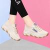 Sapatos Femininos 2026 Primavera Novo Estilo Tênis Casuais Fly-Knit com Solas Plataforma, Tênis "Dad Shoes" Emagrecedores, Tênis Leves com Solas Macias, Sapatos Individuais
