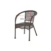 Mesa e Cadeira de Rattan para Exterior Conjunto de Três Peças Cadeira de Rattan para Pátio Mesa e Cadeira Pequenas para Varanda Mesa de Café para Lazer Combinação de Mesa e Cadeira Lazer ao Ar Livre