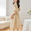 Vestido Camisa de Algodón Estilo Capullo para Mujer, Manga Corta, Nuevo Verano 2026 Estilo Francés, Lujo Ligero, Elegante, Holgado, Vestido Largo de Hada