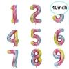 Versão americana corpo fino balão de alumínio digital grande de 40 polegadas balão digital de 42 polegadas decoração de festa de aniversário balão de hélio flutuante vazio