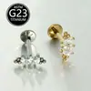 Titânio Zircônia F136 16g Piercing Labial Item Mais Vendido 6-10mm Brincos para Piercing de Osso da Orelha Unissex em Estoque do Fabricante