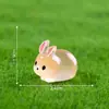 Paisagem em miniatura, criativa e fofa, figura de coelho rechonchudo que brilha no escuro, acessório de decoração de jardim de musgo DIY, pequeno enfeite