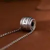 Colgante de Plata Pura Rey Ciervo Dorado Vintage Rotatorio con Cuentas de Loto y Mantra de Seis Sílabas con Accesorios de Hilo para Manualidades y Joyería