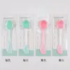 Cepillo de silicona para limpieza de doble cabeza, cepillo facial de silicona para limpieza facial, cepillo de silicona para aplicar mascarilla de lodo, personalizable