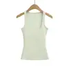 YPFF - Chaleco de verano para mujer, estilo moderno, con cuello cuadrado, color liso, sin mangas, ajustado, estilo exterior