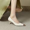 Flats de Estilo Francés para Mujer con Tacones de Aguja, Diseño Nicho, Puntera Metálica Cuadrada, Tacones Altos Elegantes Poco Profundos para Dama