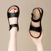 Sandalias planas romanas para mujer, nuevo modelo verano 2026, sencillas y versátiles, suela suave, cómodas para los pies, con cierre de velcro, zapatos de playa
