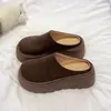 Sandalias sin cordones de suela gruesa y punta cerrada para mujer, nueva colección de otoño 2026, zapatos slip-on de moda, zapatos planos de plataforma