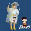 Impermeable transparente de dibujos animados para niños, poncho de lluvia para estudiantes de preescolar y primaria, niños y niñas, niños pequeños, niños, especialmente diseñado para uso escolar, impermeable