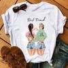 Camiseta Melhor Amiga feminina nova camiseta preta moda feminina camiseta com estampa fofa Harajuku blusa gola redonda