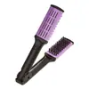 Pinza Recta para el Cabello Peine de Estilismo Pinza en Forma de V Peine Desenredante Cepillo de Cerdas de Jabalí para Alisar el Cabello Peine Limpiador Desenredante