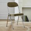 Silla plegable ins retro pana respaldo anticuado silla de comedor estudiante universitario dormitorio universitario dormitorio silla de ordenador taburete