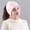 Gorros de Punto de Lana con Parte Superior Abierta, Estilo Europeo y Americano, de Moda para Otoño e Invierno, Gorros de Mujer Transfronterizos para Proteger el Cabello y Mantener el Calor