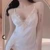 Lencería Sexy Camisón de Encaje para Mujer Pijama Corto Cuello en V Espalda Descubierta Sexy Falda de Tirantes Se Puede Usar Afuera Mujer