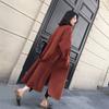 Nuevo Abrigo de Lana de Estilo Coreano Otoño e Invierno 2026, Holgado, de Longitud Media, Estilo Hepburn, Silueta Rojo Hoja de Arce, Doble Faz Dragón y Fénix para Mujer