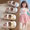 Zapatos Pequeños de Cuero para Niñas 2026 Primavera y Otoño Nuevo Estilo Coreano Zapatos de Princesa Florales para Niños Planos de Suela Suave Bajos para Estudiantes