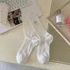 Novas Meias Estilo Ballet Femininas Primavera Verão Finas Coreanas JK Meias para Panturrilha Meia de Renda com Laço Bordado Preto