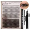 Populares Transfronterizos 10-100D Pestañas Postizas de Un Solo Racimo Curvas 10-18mm Pelo Segmentado DIY Pestañas Naturales Espesas
