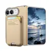 Aplicable a funda para teléfono Apple duo con tarjetero y soporte, a prueba de caídas, textura magnética, protector de pantalla plegable para iPhone Duo