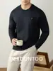 [Lujo Ligero Diamante Caliente] Modal 260g Camisa Base Pesada Camiseta para Hombre de Manga Larga Primavera y Otoño Suave y de Alta Gama Camiseta