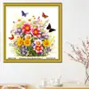 Set de Bordado de Punto de Cruz con Flores y Mariposas de Bordado de Precisión Qingfei para Sala de Estar