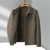 Chaqueta de lana hecha a mano para hombre 2026 otoño e invierno solapa estilo ropa de trabajo juvenil negocios cálida lana de doble cara moderna prenda exterior