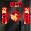Año Nuevo Linda Mascota Creativo Set de Pareados Patrón Lindo Decoración de Puerta de Habitación de Mascota Hogar Nicho de Año Nuevo Adornos Festivos