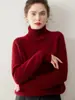 Suéter Clássico de Cashmere com Gola Alta, Manga Raglã Espessa de Três Fios, Cinco Agulhas, Quente para o Inverno, Macio, Versátil, Confortável, Camada Base
