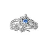 Diseño Original Nicho Ins Estilo Frío Circonita Azul Alto Sentido Personalidad Plisado Irregular Anillo Abierto para Mujeres