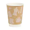 Tazas de Café Famosas en Internet, Vasos de Papel Desechables para Té de Leche con Tapas, Vasos de Papel Kraft para Uso Comercial, Vasos para Llevar Bebidas Calientes con Impresión de Logo