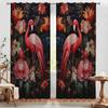 2 Piezas nueva cortina con estampado de flamenco suministro de fabricantes transfronterizos sala de estar dormitorio impresión digital 3D alta precisión ventana