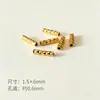 Tubo Recto Chapado en Oro de Plata S925 con Brillo Facetado, Tubo Flor, Tubo Redondo, Tubo Espaciador para Joyería DIY de Posicionamiento, Accesorios Chapados en Oro