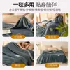 Manta de Vellón Coral de Invierno Cubierta para Siesta de Oficina Sofá de Terciopelo de Leche Edredón Pequeño Ropa de Cama Individual para Dormitorio de Estudiantes