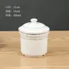 Panela de Cerâmica para Ensopado com Tampa para Uso Doméstico, Adequada para Cozinhar em Banho-Maria Ninho de Pássaro e Ovos, Pequena Panela de Ensopado Estilo Shaxian