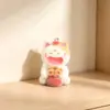 Serie de Maneki-neko con Flocado de Resina Adornos Lindos de Dibujos Animados Hechos a Mano Llaveros Colgantes para Mochila Adornos Venta al por Mayor