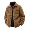Nova jaqueta masculina plus size da moda vintage para outono e inverno, versátil, casual, com gola dobrada, ampla e oversized