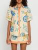 Transfronterizo 2025 Europeo y Americano Primavera y Verano Nuevo Camisa de Manga Corta Traje de Falda Estampado INS Suelto Vacaciones Conjunto de Dos Piezas