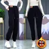 Novedad Otoño/Invierno 2026 Pantalones de Chándal con Felpa Adicional para Mujer, Cálidos, Casuales, de Cintura Alta, Adelgazantes, Estilo Harem, Pana, Engrosados, Pantalones Largos para Mujer