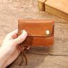 Marant Bolso para Monedas con Cremallera de Cuero Crazy Horse Cartera Pequeña de Piel de Vaca de Primera Capa para Hombre Cartera para Monedas de Cuero Genuino para Hombre