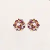 Pendientes Morados Explosivos de Zirconia, Exquisitos, Compactos, de Gama Alta, Modernos, Elegantes y Populares, Joyería para Piercing de Oreja