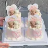 214 Decoraciones para Pastel de Oso en Forma de Corazón para el Día de San Valentín Topper Acrílico de Corazón para Confesión de Pareja
